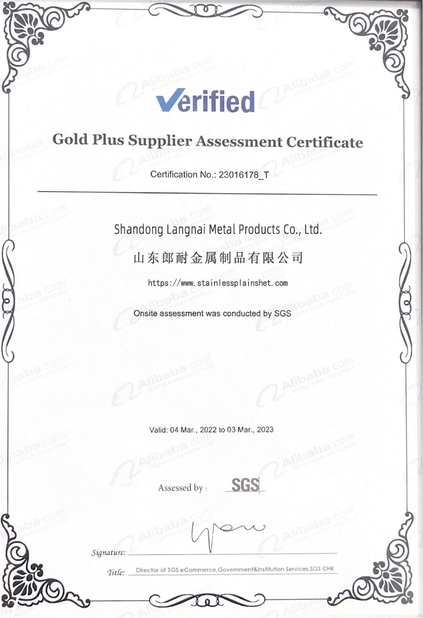 China Shandong Langnai Matel Product Co.,Ltd Certificações
